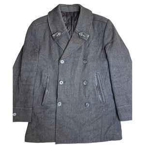 Cloak‎ Wool Long Pea Coat Jacket Men's Medium RARE Y2K Vintage